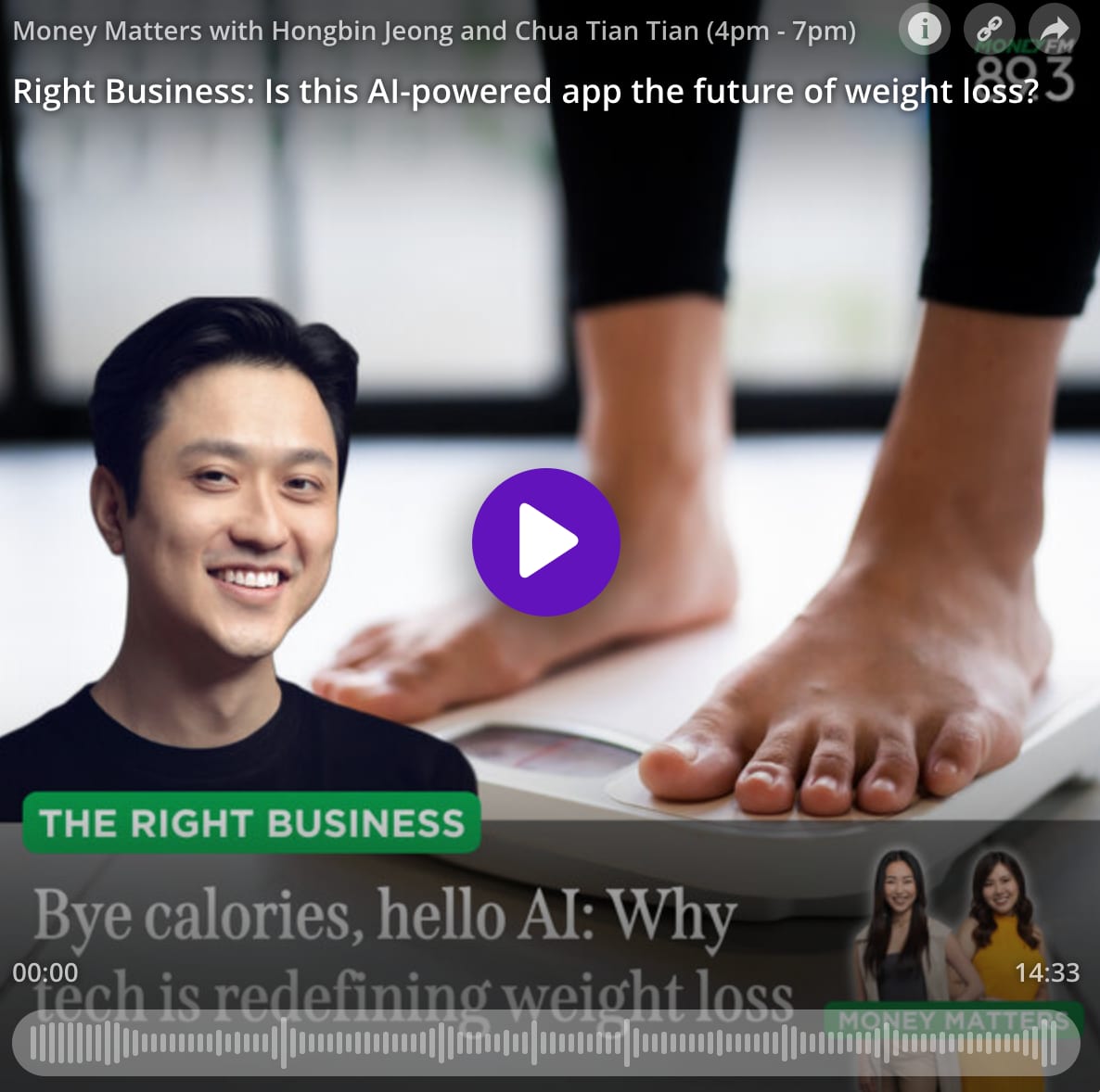 MoneyFM interviews Welling CEO Philip Man in Right Business: Is this AI-powered app the future of weight loss?
