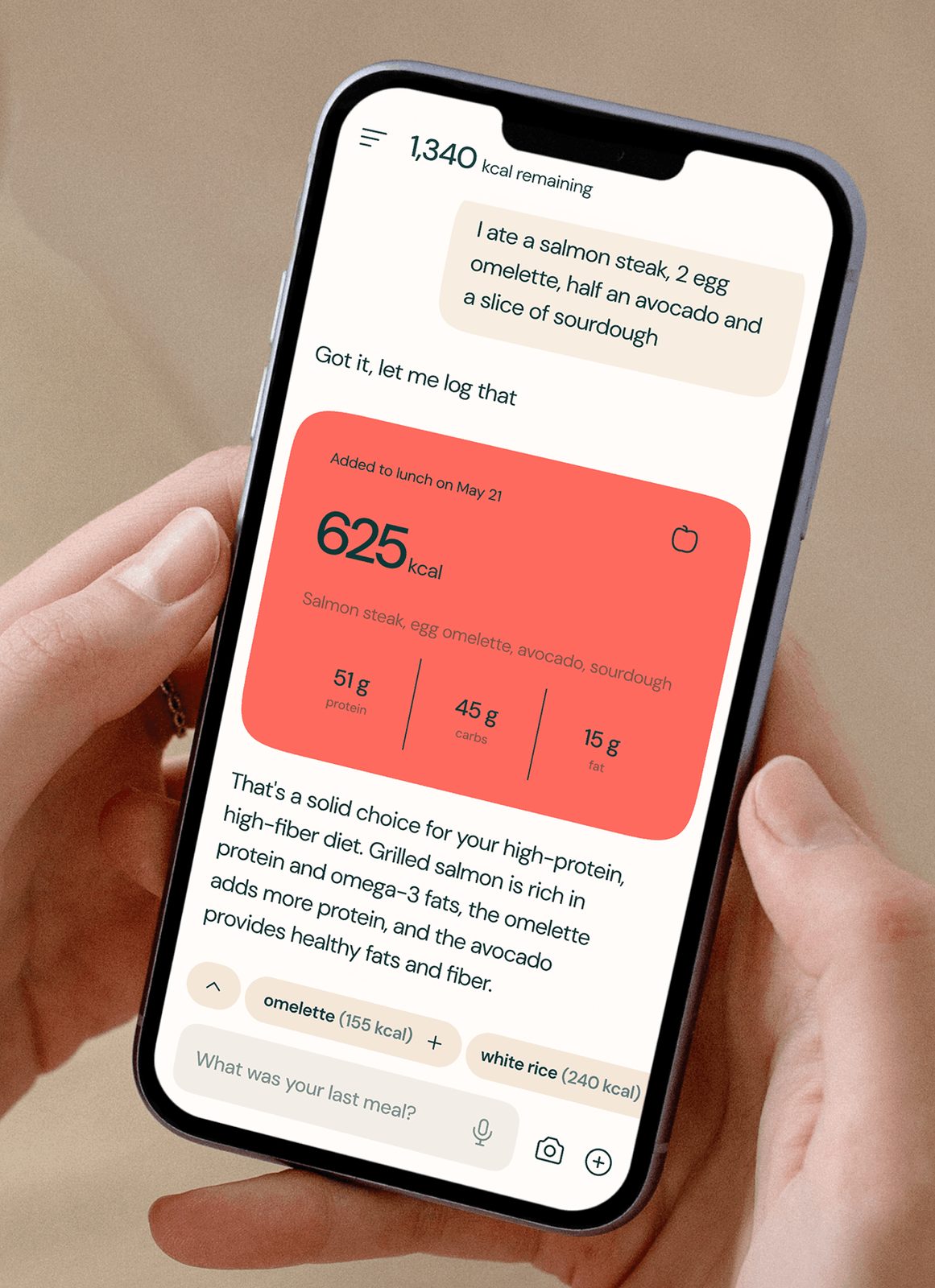Welling AI calorie tracker app screenshot